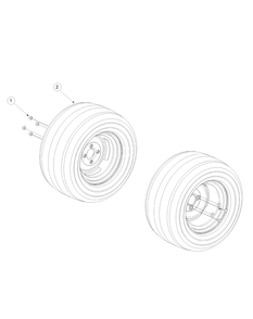 Wheel Assembly Diagram and Parts List for M60-CT 53AL8CTX750-28-HP-3Cylinder-OHV Cub Cadet Lawn Tractor